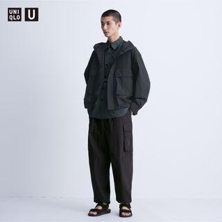 UNIQLO - 【新品】ユニクロU ワイドフィットパラシュートカーゴパンツ black XS