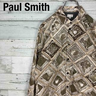 ポールスミス(Paul Smith)のポールスミス 総柄 絵画 丸襟 ラウンドカラー コットン 日本製 シャツ(シャツ)