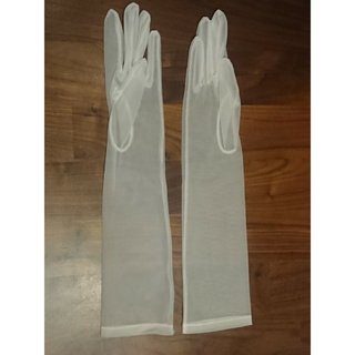 白　グローブ 手袋　肘下 　ウェディング　ブライダル(ウェディングドレス)