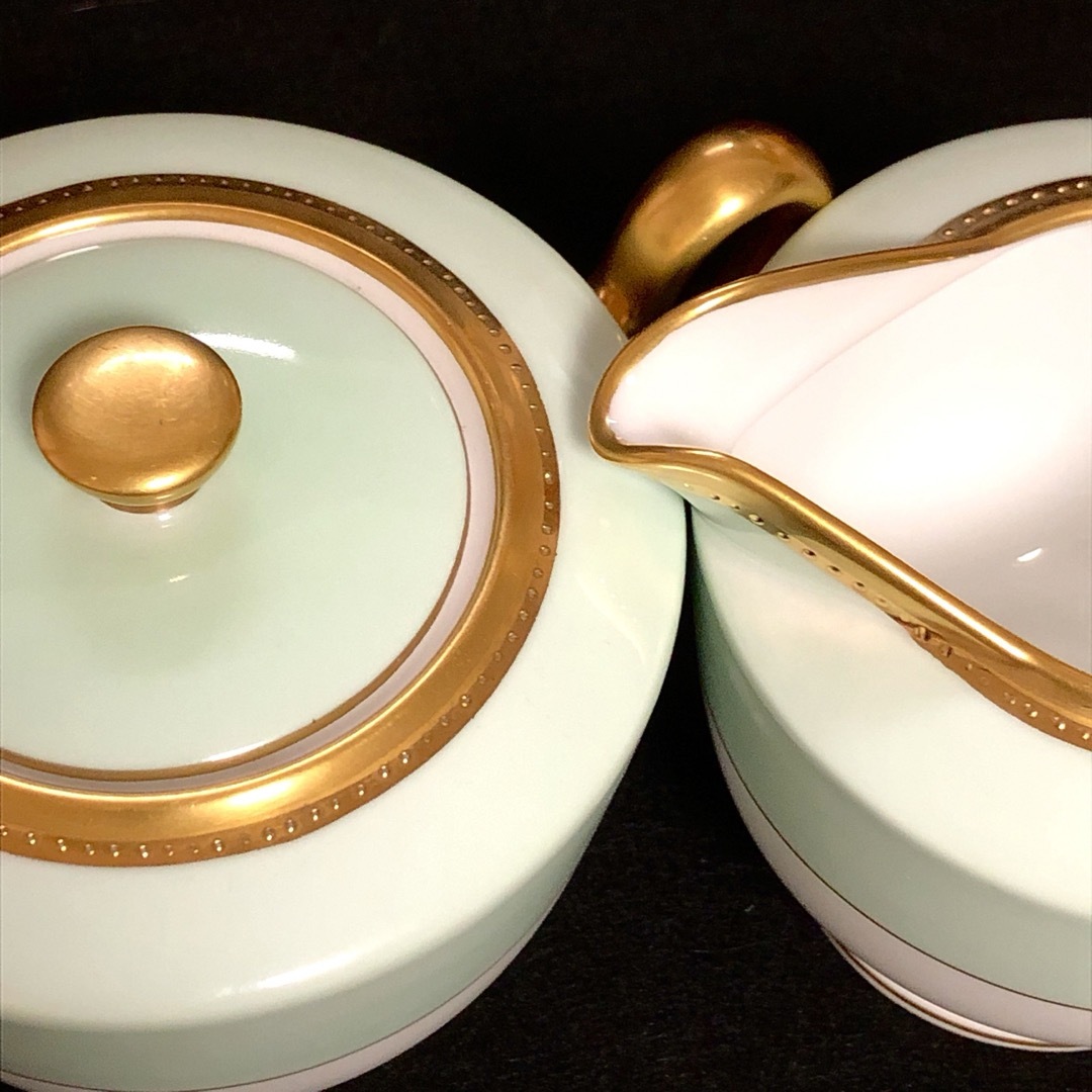 未使用品】大倉陶園 OKURA メイグリーン シュガーポット クリーマー 未使用品】大倉陶園 OKURA メイグリーン シュガーポット クリーマー