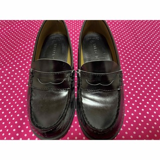 ローファー 学生靴 23cm 黒ブラック CHARKlES(ローファー/革靴)