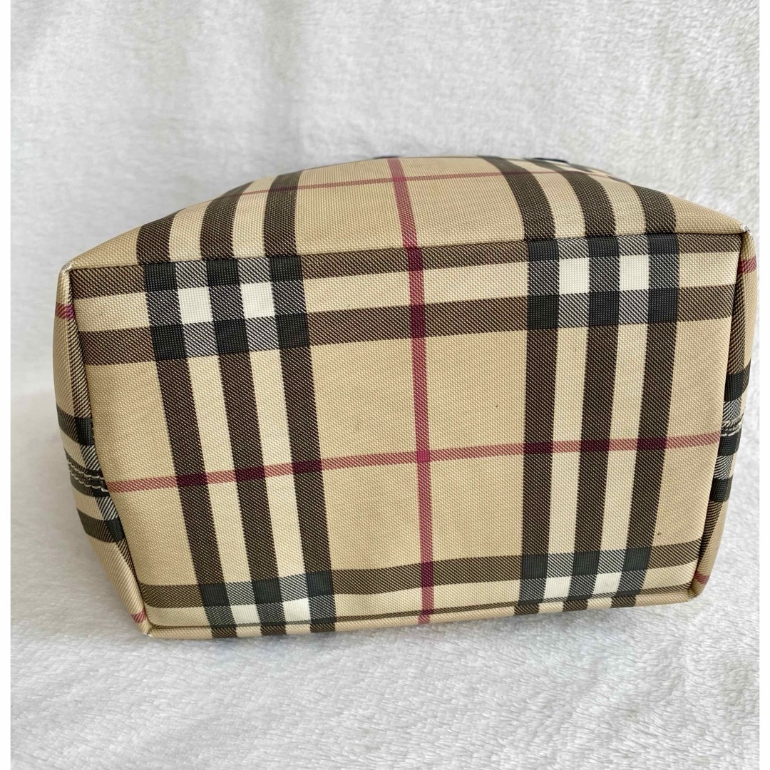 BURBERRY(バーバリー)のBURBERRY バーバリー チェック柄 ミニハンドバッグ PVC レザー レディースのバッグ(ハンドバッグ)の商品写真