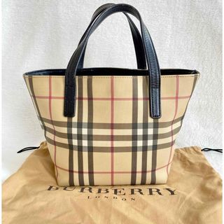 バーバリー(BURBERRY)のBURBERRY バーバリー チェック柄 ミニハンドバッグ PVC レザー(ハンドバッグ)