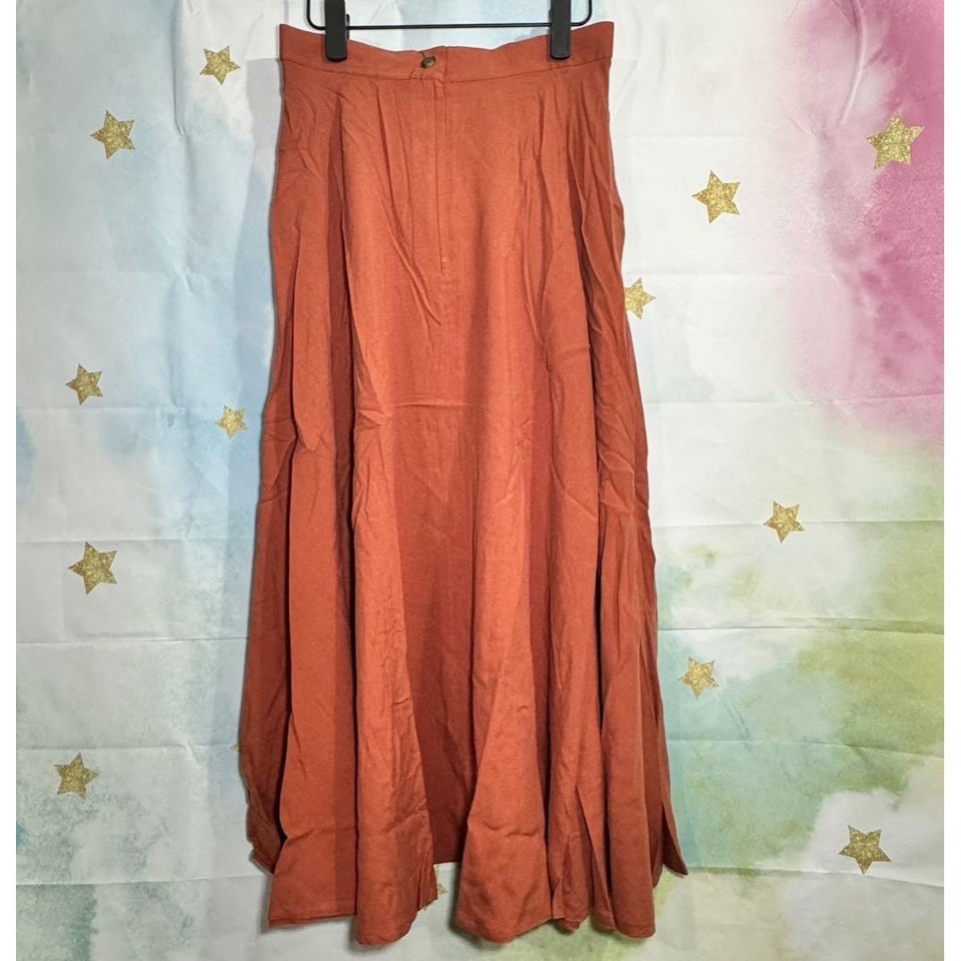 【Jasmi Silk】シルク100％ フレアスカート ブラウン ミディアム丈 レディースのスカート(ひざ丈スカート)の商品写真