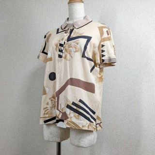 レオナール(LEONARD)の【レオナール】カットソー　シャツ　花柄　ベージュ　ゴルフウェア　半袖　42 XL(シャツ/ブラウス(半袖/袖なし))