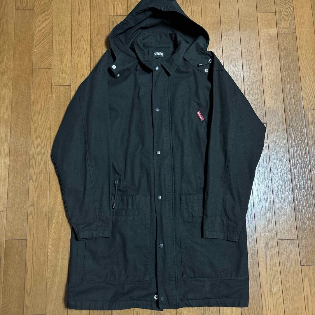 STUSSY(ステューシー)のスペシャル！　80s 黒タグ　old stussy モッズコート　ブラック メンズのジャケット/アウター(モッズコート)の商品写真