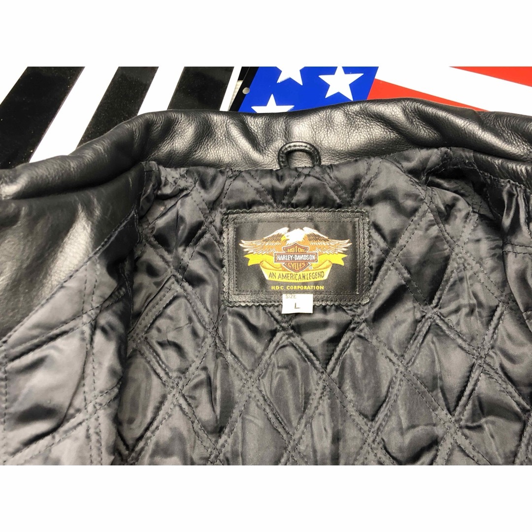 Harley Davidson - 【稀少!金赤糸刺繍限定品!】山羊&牛革 Harley Davidson - 【稀少!金赤糸刺繍限定品!】山羊&牛革
