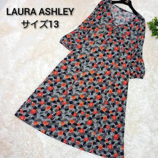 ローラアシュレイ(LAURA ASHLEY)の＜大きいサイズ★極美品＞ローラアシュレイ　サイズ13　ロングワンピース　マキシ丈(ロングワンピース/マキシワンピース)