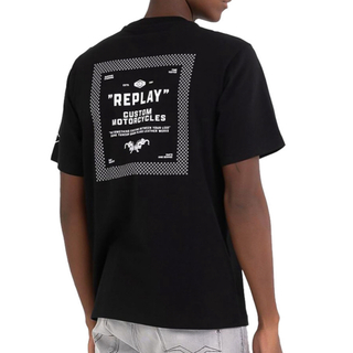 リプレイ(Replay)の【新品】■ REPLAY リプレイ／ブランドロゴ プリント Tシャツ M(Tシャツ/カットソー(半袖/袖なし))