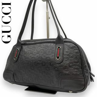 グッチ(Gucci)の美品　GUCCI　グッチ　S1　プリンシー　肩掛け　トートバッグ　レザー　GG柄(ボストンバッグ)