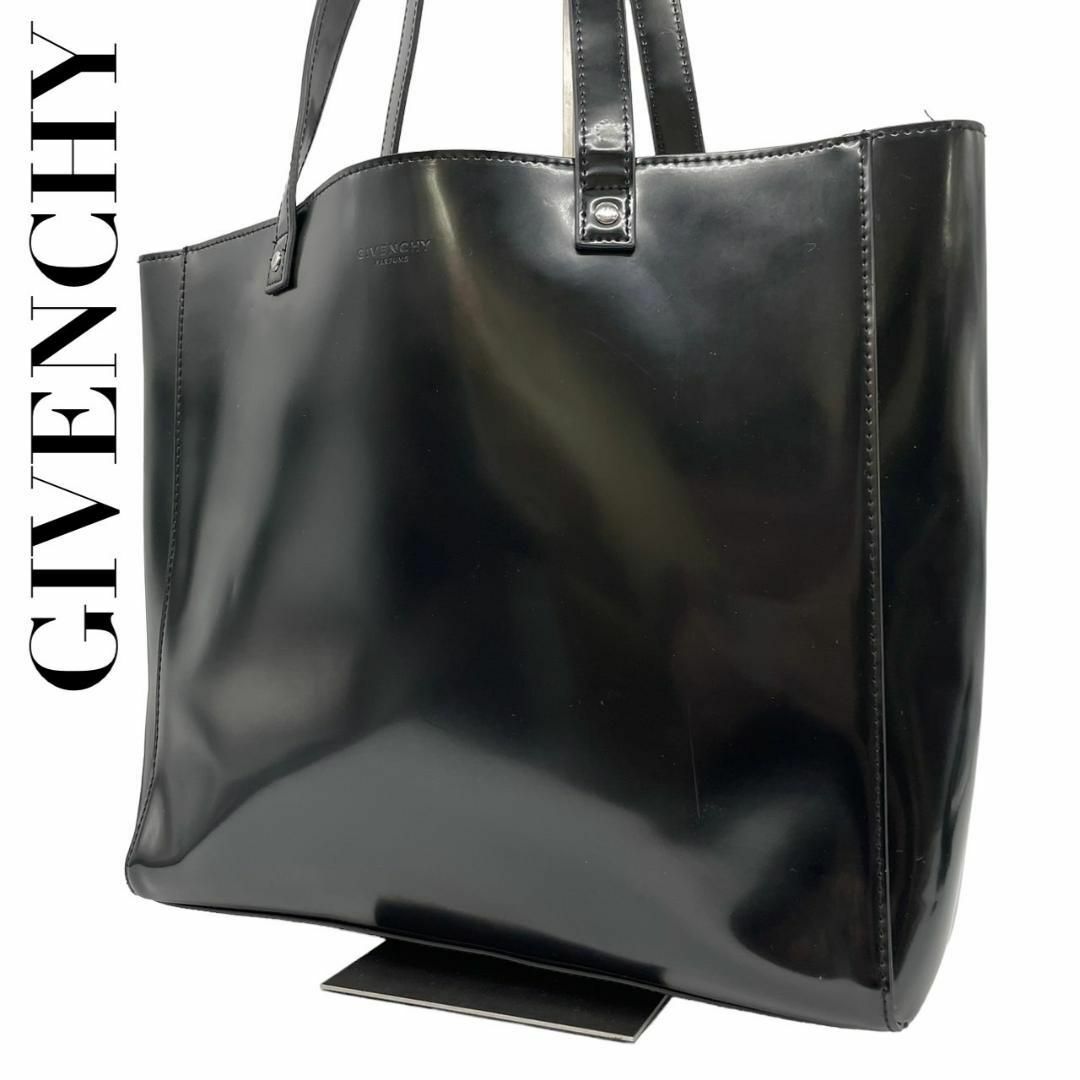 GIVENCHY(ジバンシィ)の良品　ジバンシー　S24　パテントレザー　肩掛け　ワンショルダーバッグ　ブラック レディースのバッグ(トートバッグ)の商品写真