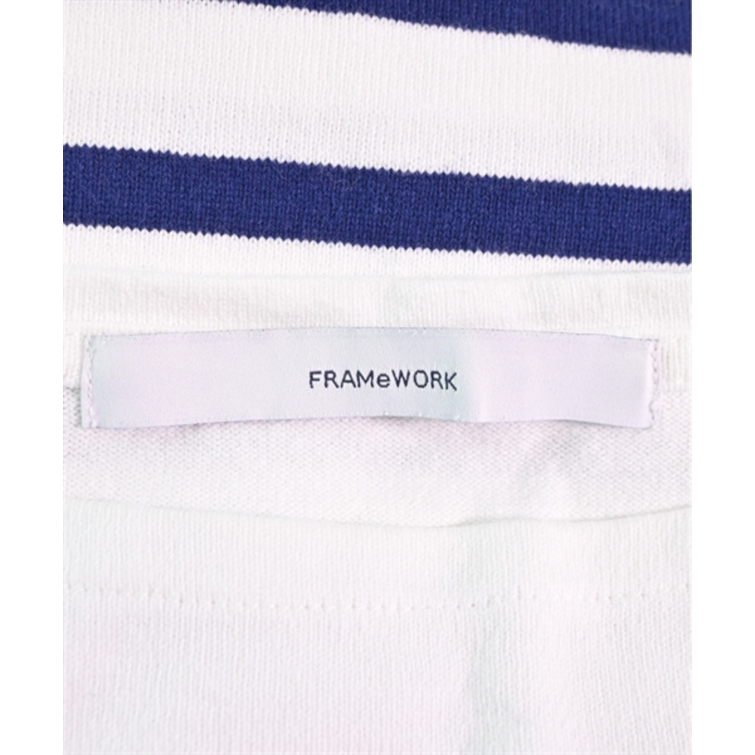 FRAMeWORK(フレームワーク)のFRAMeWORK フレームワーク Tシャツ・カットソー F 白x青(ボーダー) 【古着】【中古】 レディースのトップス(カットソー(半袖/袖なし))の商品写真