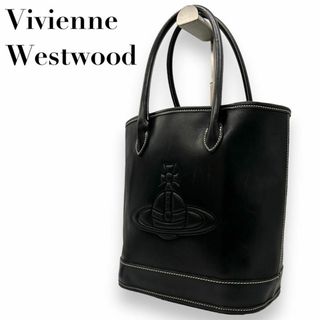 ヴィヴィアンウエストウッド(Vivienne Westwood)のヴィヴィアンウエストウッド トートバッグ　E5 ビッグオーブ　黒　レザー(ハンドバッグ)