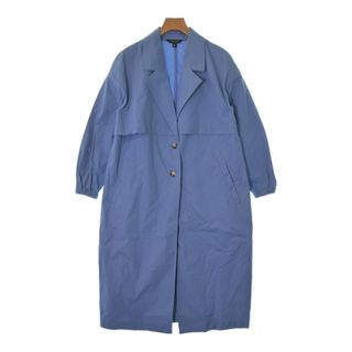 バナナリパブリック(Banana Republic)のBANANA REPUBLIC チェスターコート XS 青(ストライプ) 【古着】【中古】(チェスターコート)