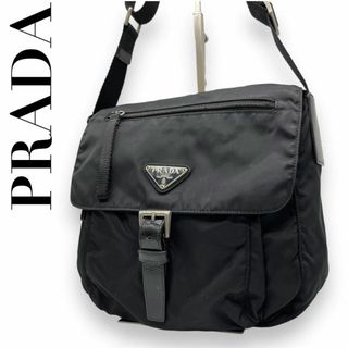 プラダ(PRADA)の良品　PRADA プラダ　O ナイロン　黒　斜め掛け　ショルダーバッグ　三角ロゴ(ショルダーバッグ)