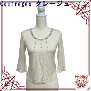 クレージュ(Courreges)のCourreges クレージュ トップス Tシャツ カットソー ビジューネック(カットソー(長袖/七分))