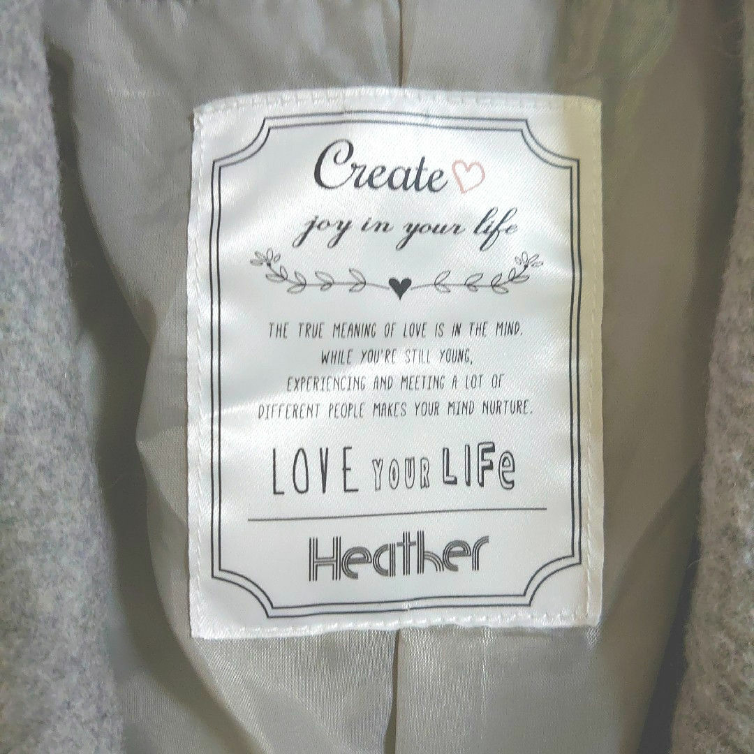 heather(ヘザー)のHeather ヘザー ロングコート S コート チェスターコート グレー レディースのジャケット/アウター(ロングコート)の商品写真