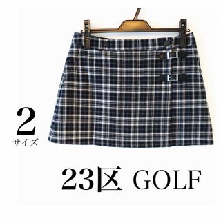 ニジュウサンク(23区)の23区ゴルフ GOLF チェック柄 中綿 台形 スカート レディース Lサイズ(ウエア)