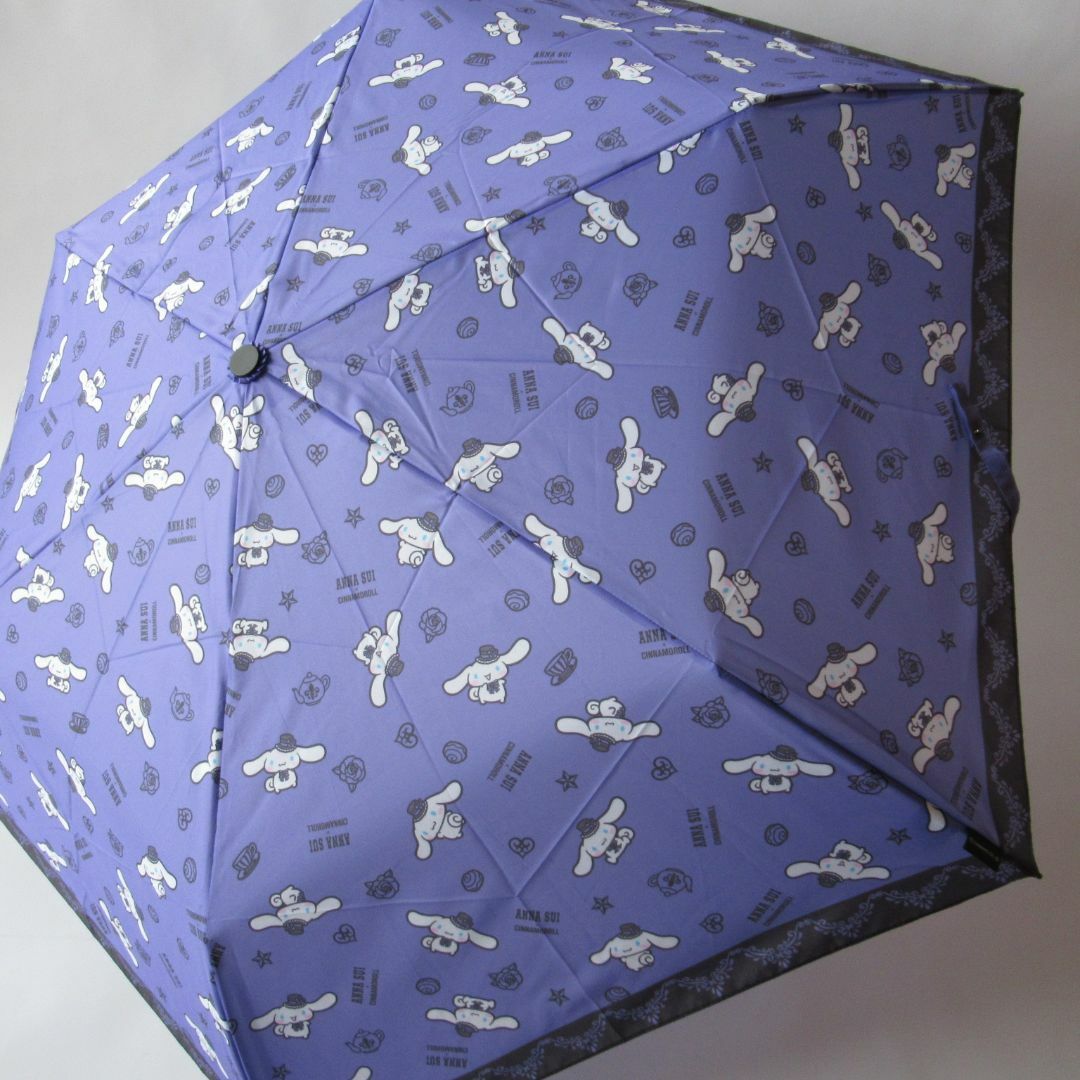 ANNA SUI(アナスイ)のANNA SUI アナスイ×シナモロール 新品総柄パープル 晴雨兼用折り畳み傘 レディースのファッション小物(傘)の商品写真