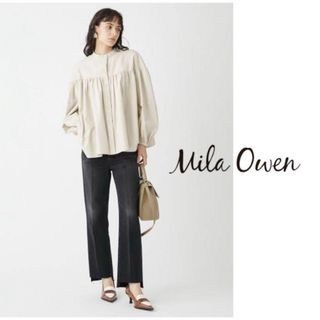 Mila Owen - 【最終値下げ】ミラオーウェン 裾段差センタープレスデニムパンツ