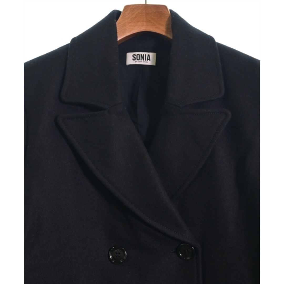 SONIA SONIA RYKIEL チェスターコート 36(S位) 黒 【古着】 SONIA SONIA RYKIEL チェスターコート 36(S位) 黒 【古着】