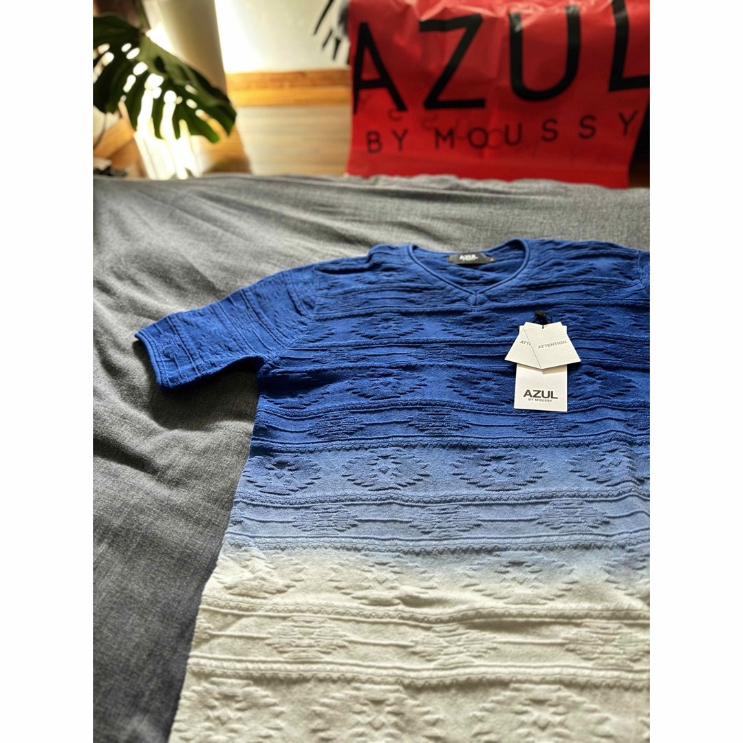 AZUL by moussy(アズールバイマウジー)の人気即売 AZUL セーターMENS CHIMAYO GRADATION TEE メンズのトップス(Tシャツ/カットソー(半袖/袖なし))の商品写真