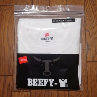 ヘインズ(Hanes)のBEEFY-T クルーネックTシャツ ホワイトL(Tシャツ/カットソー(半袖/袖なし))