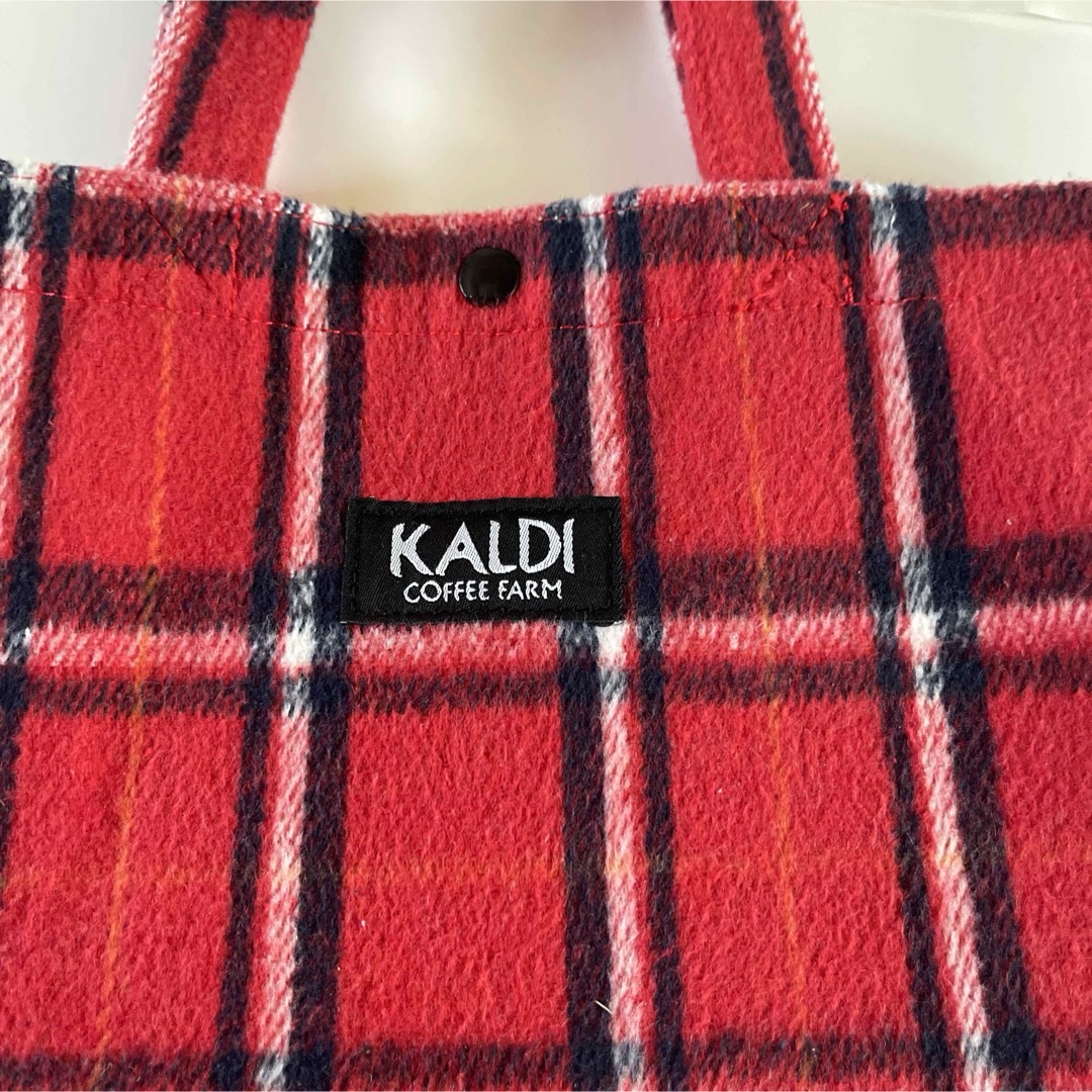 KALDI(カルディ)のKALDI カルディ バッグ 赤チェック レディースのバッグ(トートバッグ)の商品写真