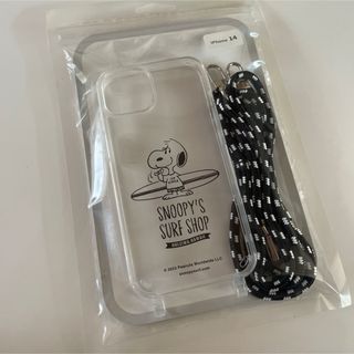 スヌーピー(SNOOPY)のスヌーピーサーフショップiPhone14 ストラップ付ケース(iPhoneケース)