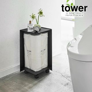 山﨑実業　袋ごとトイレットペーパーストッカー　ブラック