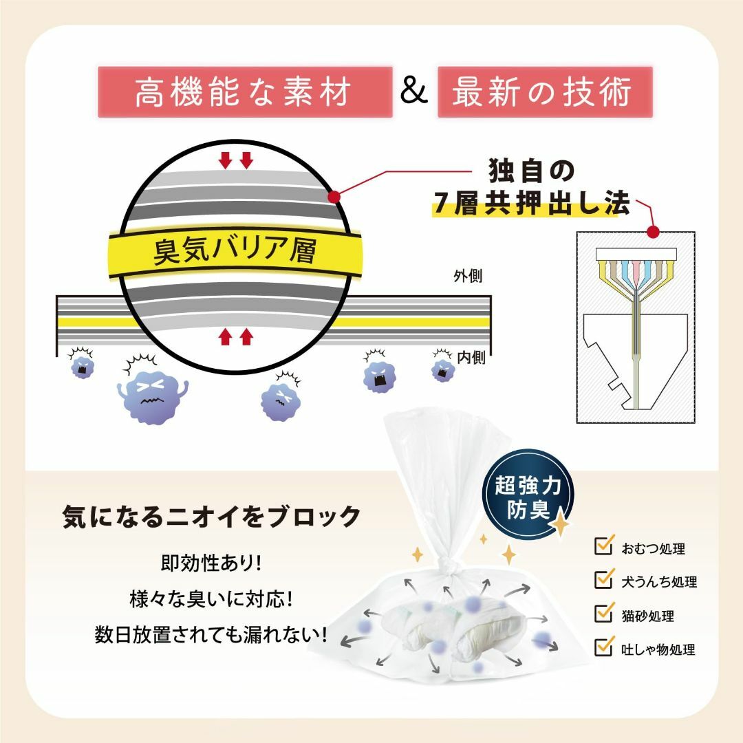 【色: ホワイト】Deefre おむつが臭わない袋 440枚入 Sサイズ におわ キッズ/ベビー/マタニティのおむつ/トイレ用品(ベビー紙おむつ)の商品写真