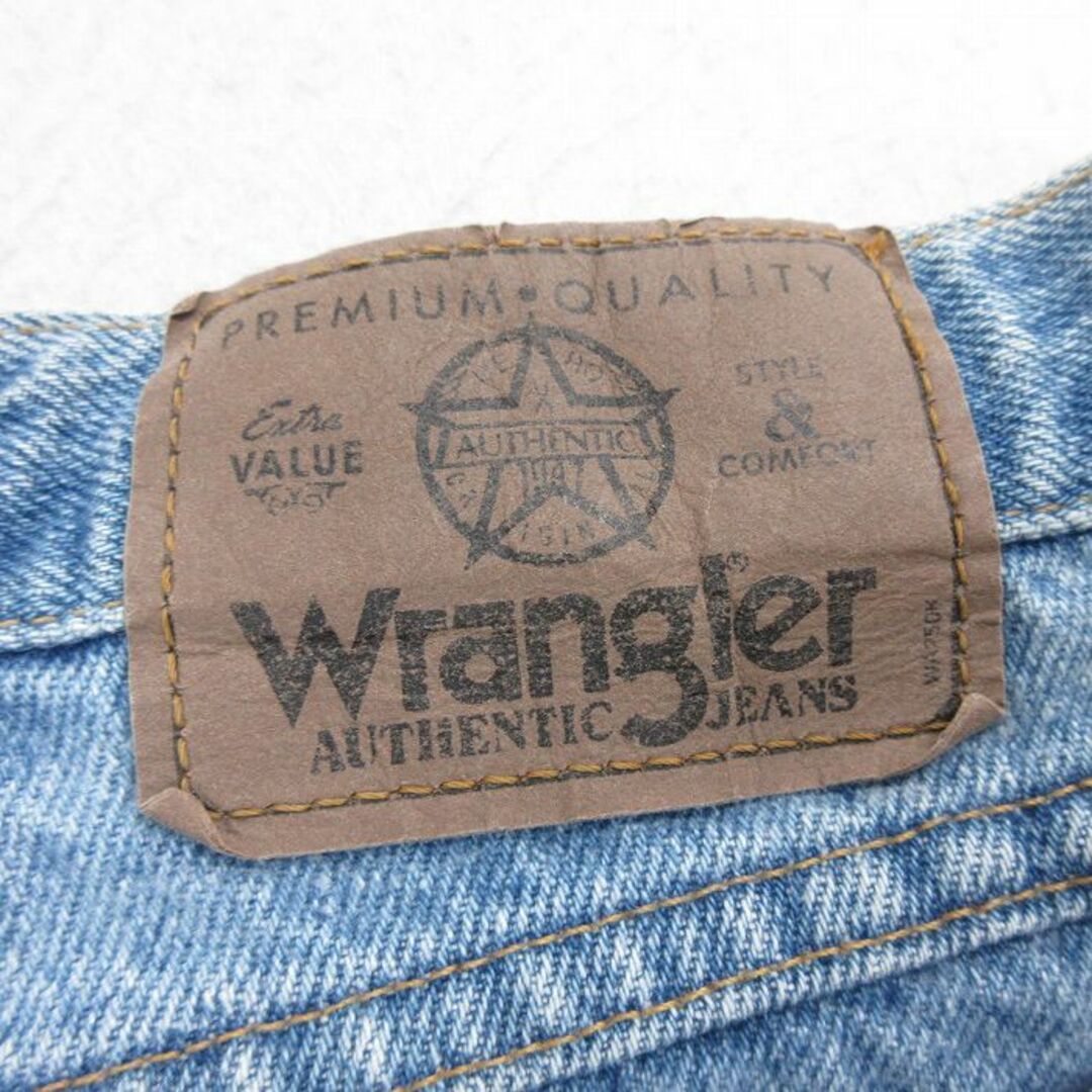 Wrangler(ラングラー)のW36★古着 ラングラー Wrangler ショート パンツ ショーツ メンズ コットン 紺 ネイビー デニム 24mar30 中古 ボトムス 短パン ショーパン ハーフ メンズのパンツ(ワークパンツ/カーゴパンツ)の商品写真