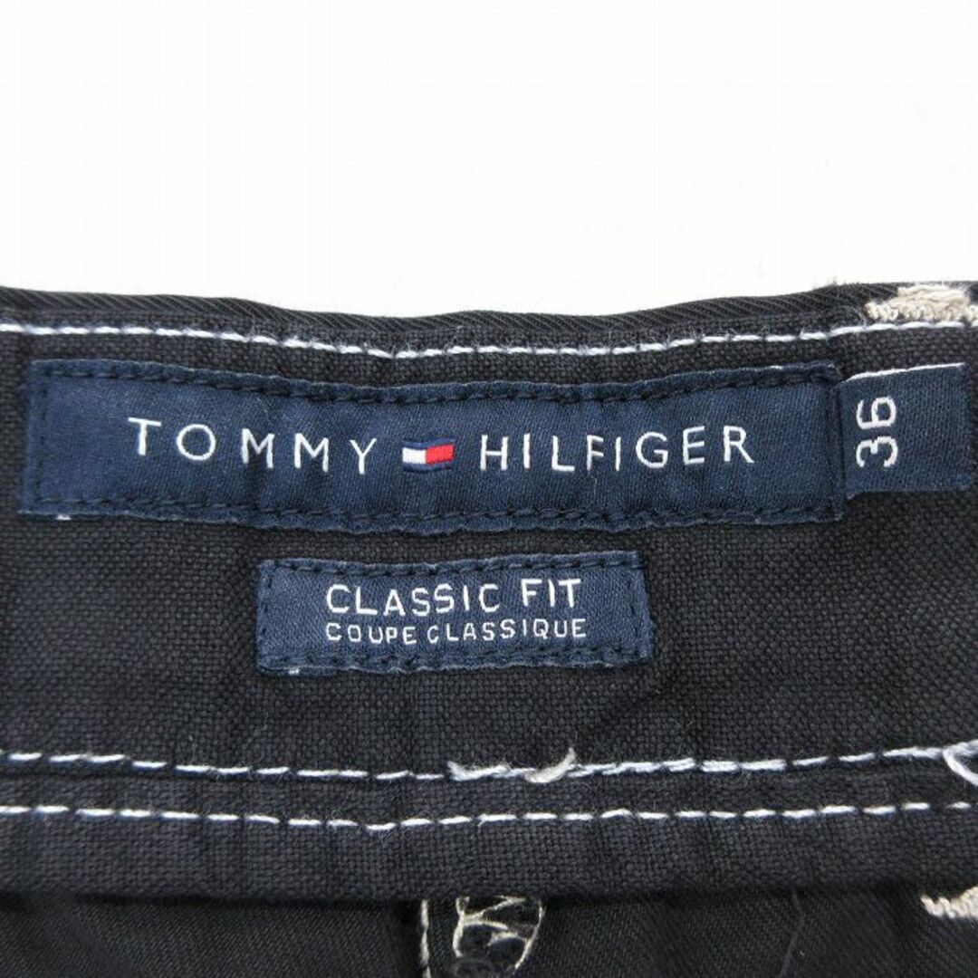 TOMMY HILFIGER(トミーヒルフィガー)のW36★古着 トミーヒルフィガー TOMMY HILFIGER ショート ブランド チノ パンツ ショーツ チノパン メンズ コットン 黒 ブラック 24mar30 中古 ボトムス 短パン ショーパン メンズのパンツ(ワークパンツ/カーゴパンツ)の商品写真