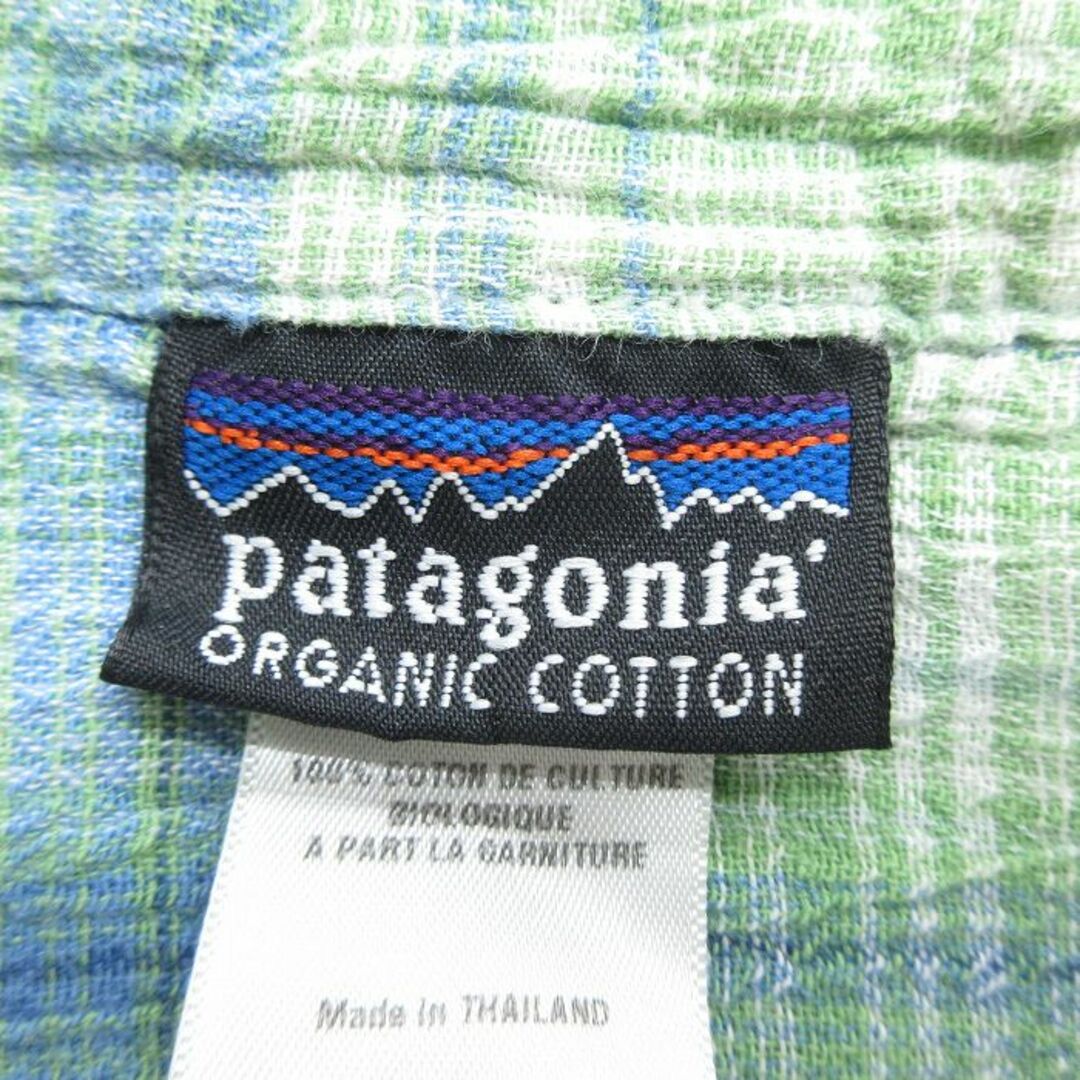 patagonia(パタゴニア)のM★古着 パタゴニア patagonia 半袖 シャツ メンズ オーガニックコットン 緑他 グリーン チェック 24mar30 中古 トップス メンズのトップス(シャツ)の商品写真