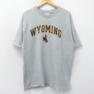 XL★古着 半袖 ビンテージ Tシャツ メンズ 90年代 90s WYOMING クルーネック USA製 グレー 霜降り 24mar30 中古(Tシャツ/カットソー(半袖/袖なし))