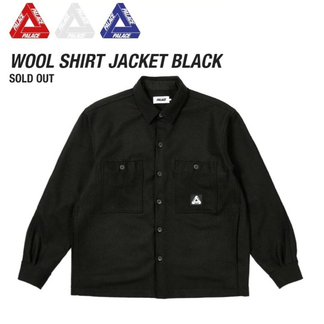 PALACE(パレス)のPALACE WOOL SHIRT JACKET L 黒 ウールシャツジャケット メンズのトップス(シャツ)の商品写真