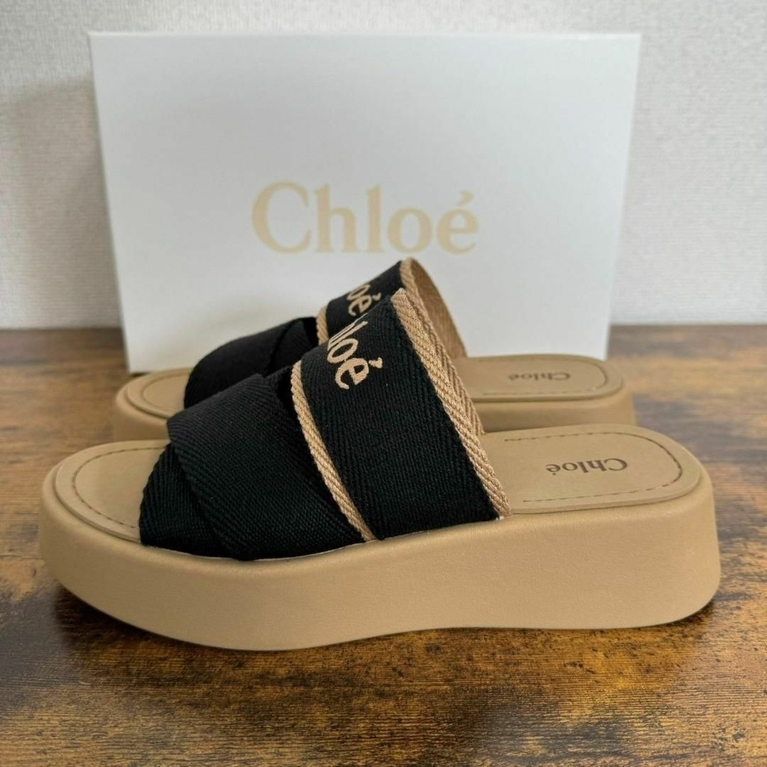 Chloe(クロエ)の【新品未使用】CHLO'E クロエ ミラ キャンバス スライド サンダル レディースの靴/シューズ(サンダル)の商品写真