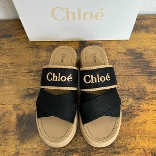 クロエ(Chloe)の【新品未使用】CHLO'E クロエ ミラ キャンバス スライド サンダル(サンダル)