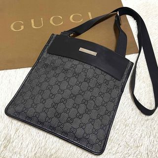 グッチ(Gucci)の738✨美品✨グッチ ショルダーバッグ GGキャンバス×レザー 斜め掛け デニム(ショルダーバッグ)