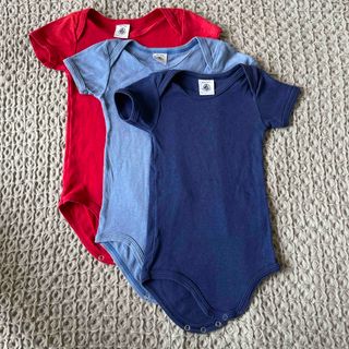 プチバトー(PETIT BATEAU)のプチバトー　ボディスーツ　ロンパース　3点セット　70 80(ロンパース)