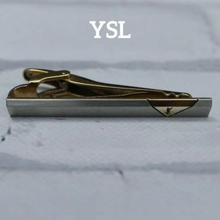 イヴサンローラン(Yves Saint Laurent)の【匿名配送】YSL イヴサンローラン タイピン シルバー ロゴ シンプル(ネクタイピン)