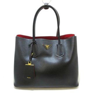 プラダ(PRADA)のPRADA(プラダ) トートバッグ レディース ダブルラージバッグ B2756T 黒×レッド キャンバス×サフィアーノキュイール(レザー)(トートバッグ)