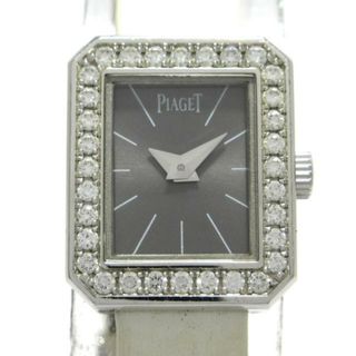 ピアジェ(PIAGET)のPIAGET(ピアジェ) 腕時計 ミニプロトコール P10691 レディース K18WG/革ベルト/32Pダイヤ シルバー(腕時計)