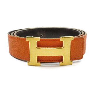 エルメス(Hermes)のエルメス コンスタンス リバーシブル レザー ベルト 95 ユニセックス オレンジ ブラウン HERMES 【中古】 【アパレル・小物】(ベルト)