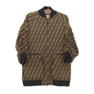 フェンディ(FENDI)のフェンディ FF柄 ジップアップ ジャケット FJ6636 A5G1 レディース ベージュ ブラック FENDI 【中古】 【アパレル・小物】(その他)