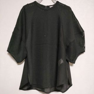 クラネ(CLANE)のCLANE MESH FORM SLEEVE BLOUSE メッシュ ブラウス シャツ 23SS ブラック レディース クラネ【中古】4-0319S∞(シャツ/ブラウス(半袖/袖なし))