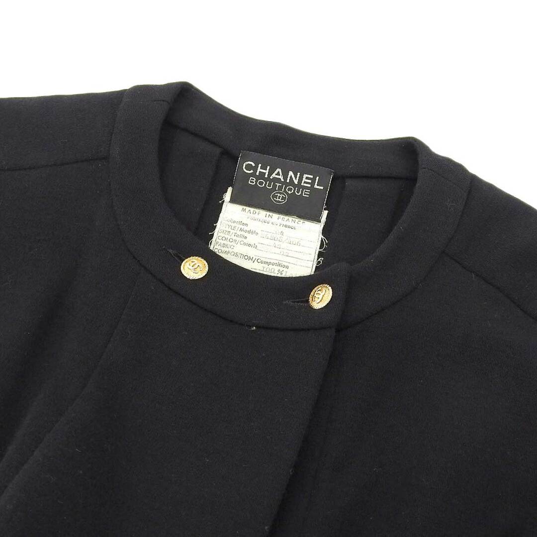 CHANEL(シャネル)のシャネル ココマーク ノーカラー ジャケット レディース ブラック CHANEL 【中古】 【アパレル・小物】 レディースのジャケット/アウター(ノーカラージャケット)の商品写真