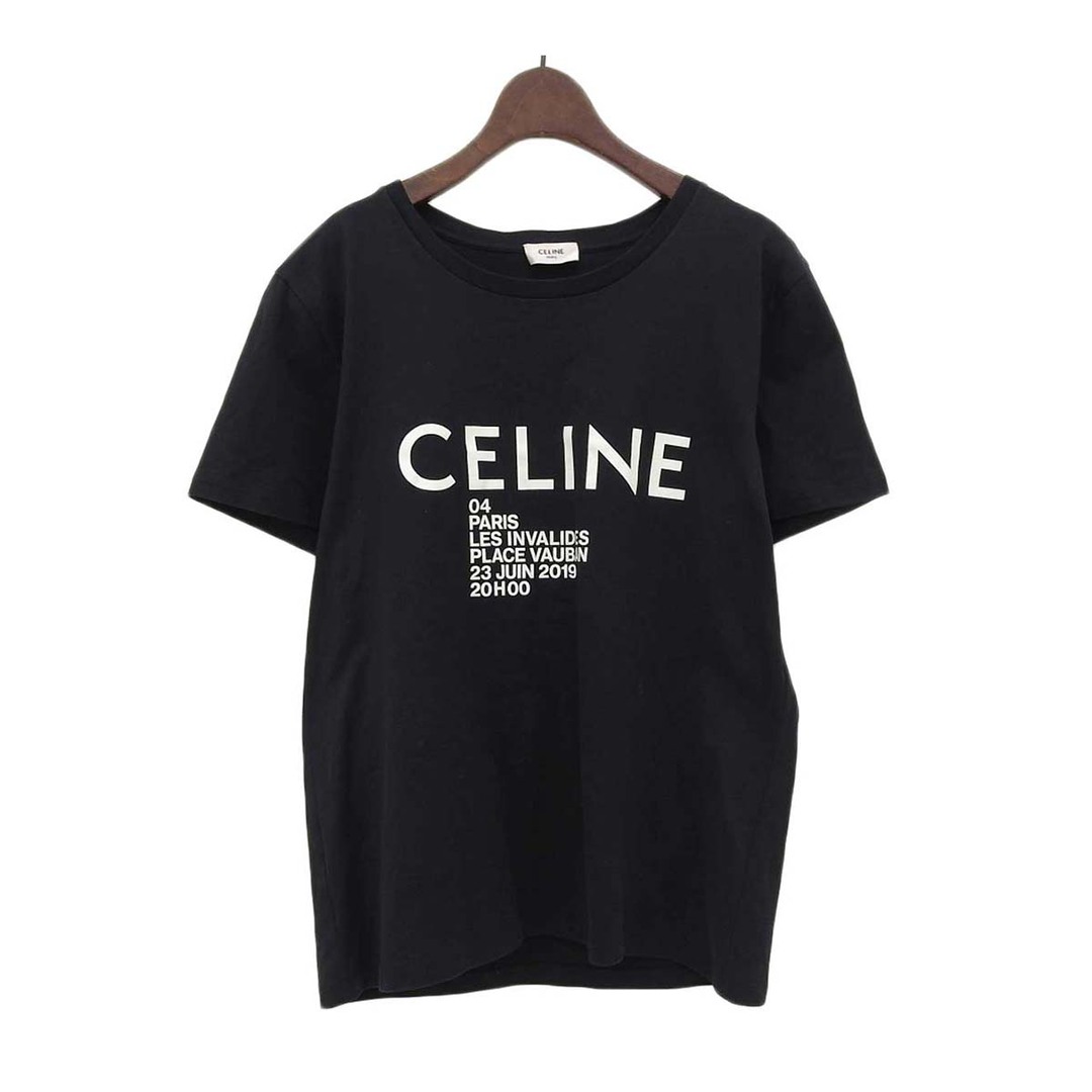 celine(セリーヌ)のセリーヌ ロゴ コットン Tシャツ 2X308799I メンズ ブラック CELINE 【中古】 【アパレル・小物】 メンズのトップス(Tシャツ/カットソー(半袖/袖なし))の商品写真