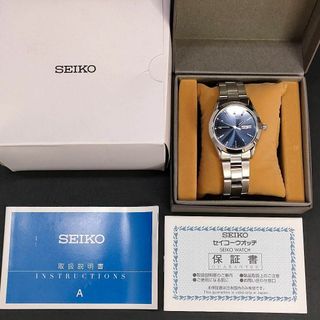 セイコー(SEIKO)の極美品【稼働品】SEIKO　セイコー　7N43　ネイビー　シルバー　クォーツQZ(腕時計(アナログ))