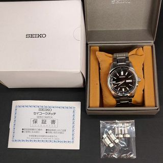 セイコー(SEIKO)の極美品【稼働品】SEIKO　セイコー　4R36　ブラック　シルバー　自動巻き(腕時計(アナログ))